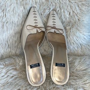 Stuart Weitzman Women's Square Toe Mules Pumps size 6 / lace up / bow /